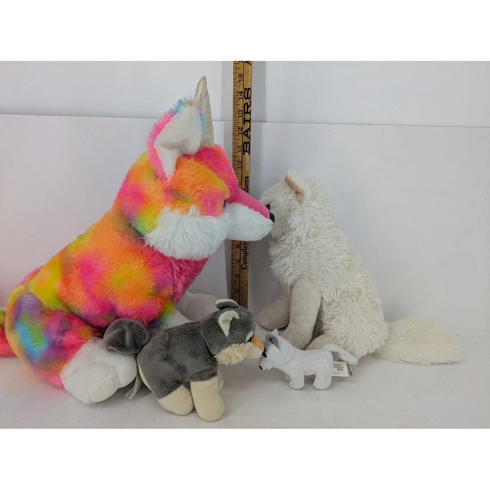 Plush Lot Great Wolf Lodge Wolfie Corn Tie Dye Wild Republic Unipak Arctic Fox